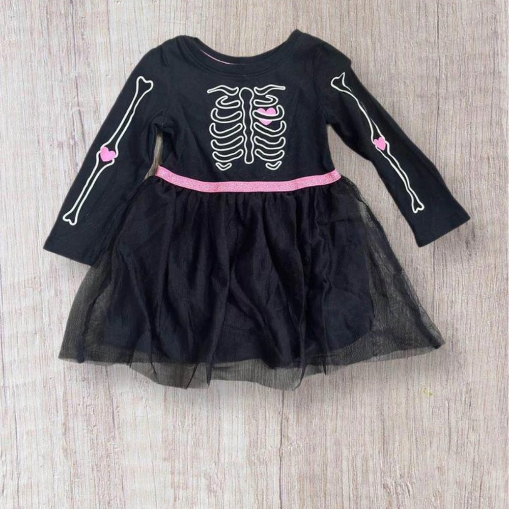 2t Toddler Black Skeleton Dress Halloween Cat And Jack